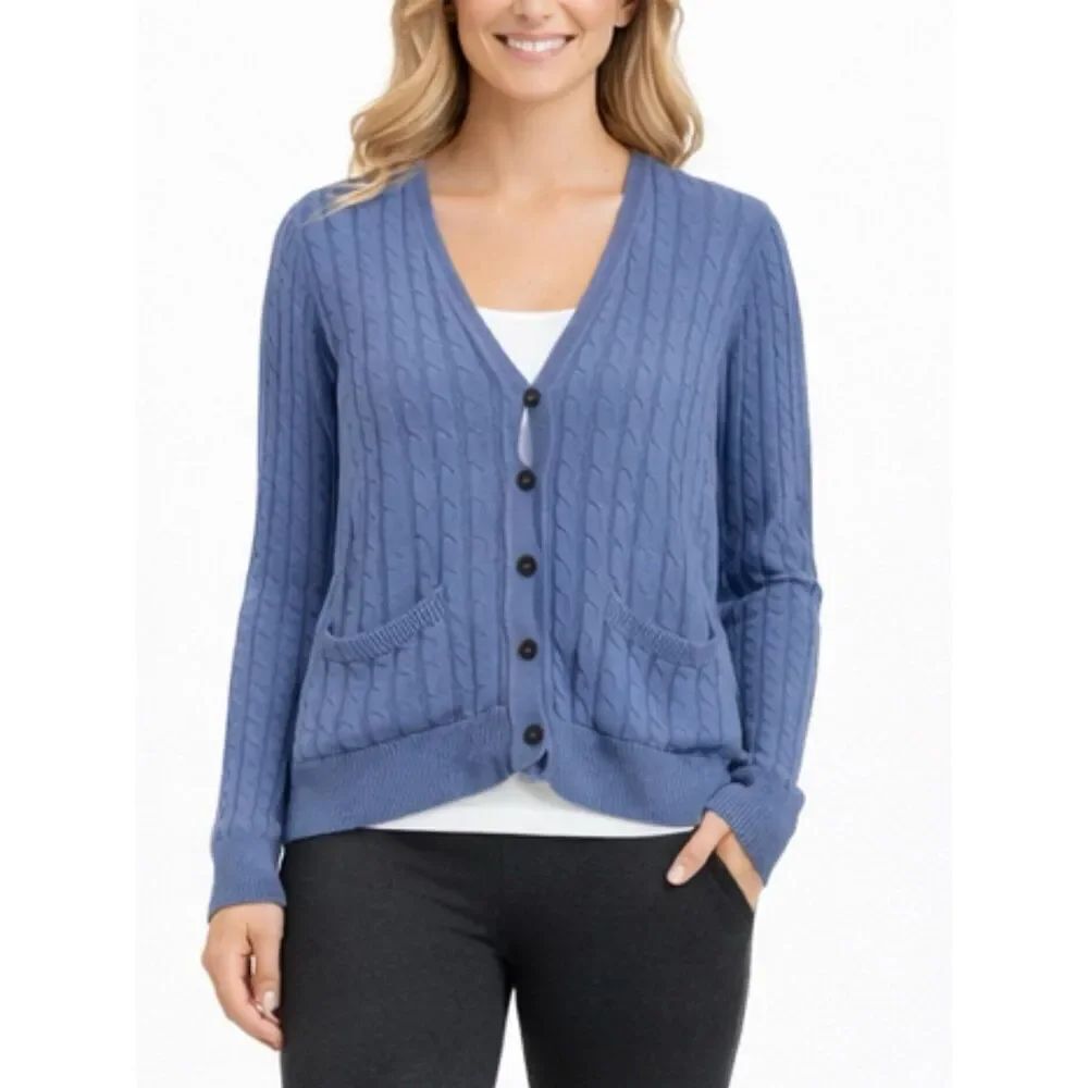 J.Crew Vintage wool angora blend cableknit cardigan sweater large